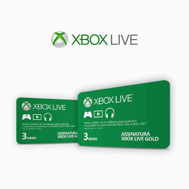 Cartão Xbox Live Gold - Assinatura 12 Meses Xbox Brasil - R$199,99